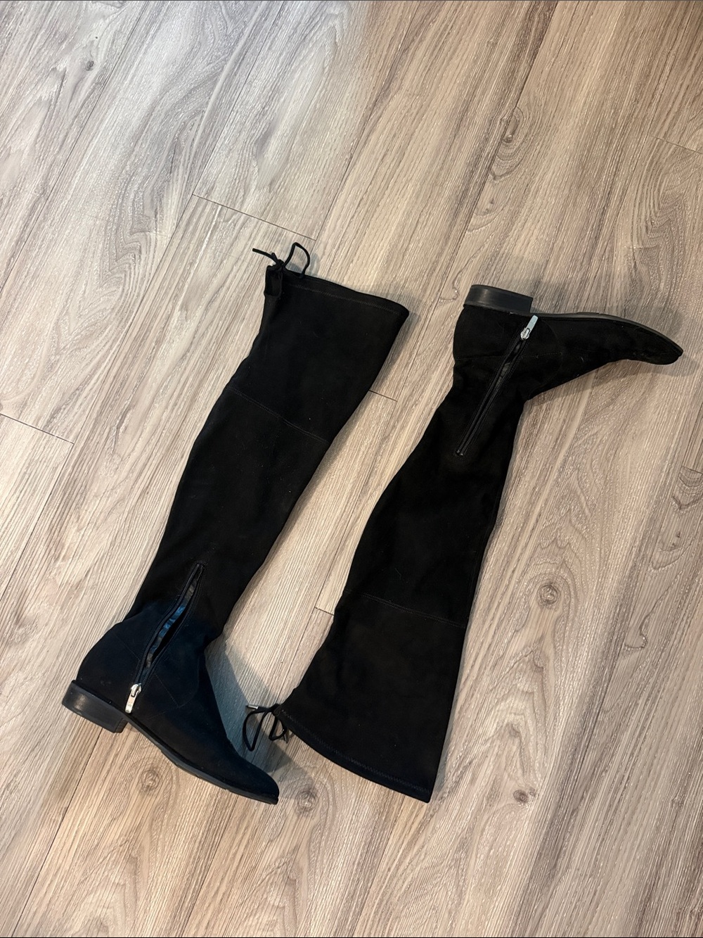 Black Over-the-Knee Suede Women's Boots